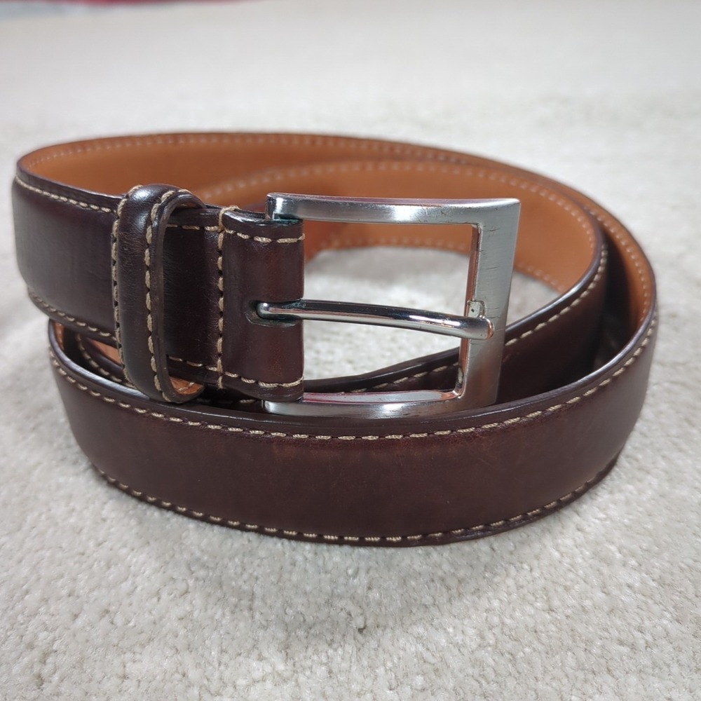 Kirkland Signature Italian Grain Leather Brown Belt Men's Size 40, 42 Dress Belt